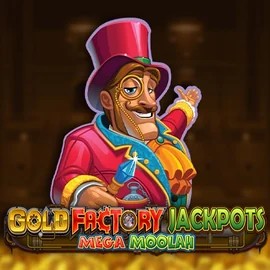 Gold Factory Jackpots Mega Moolah slot visual from Aurum Signature Studios available on cazeuscasinos-es.com